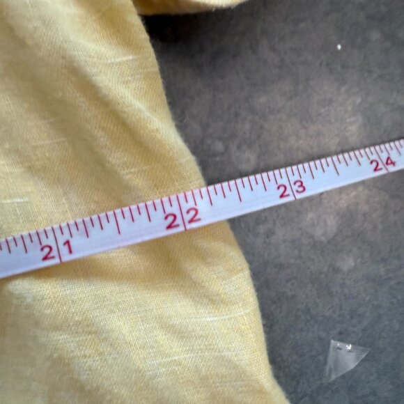 Tommy Bahama Yellow 100% Linen Long Sleeve Button-Up Shirt - Size XL - Picture 11 of 12